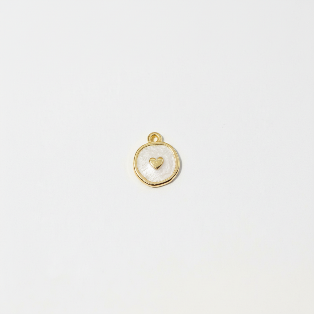 Charms cœur nacré