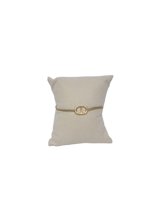 Bracelet cordon maille marine